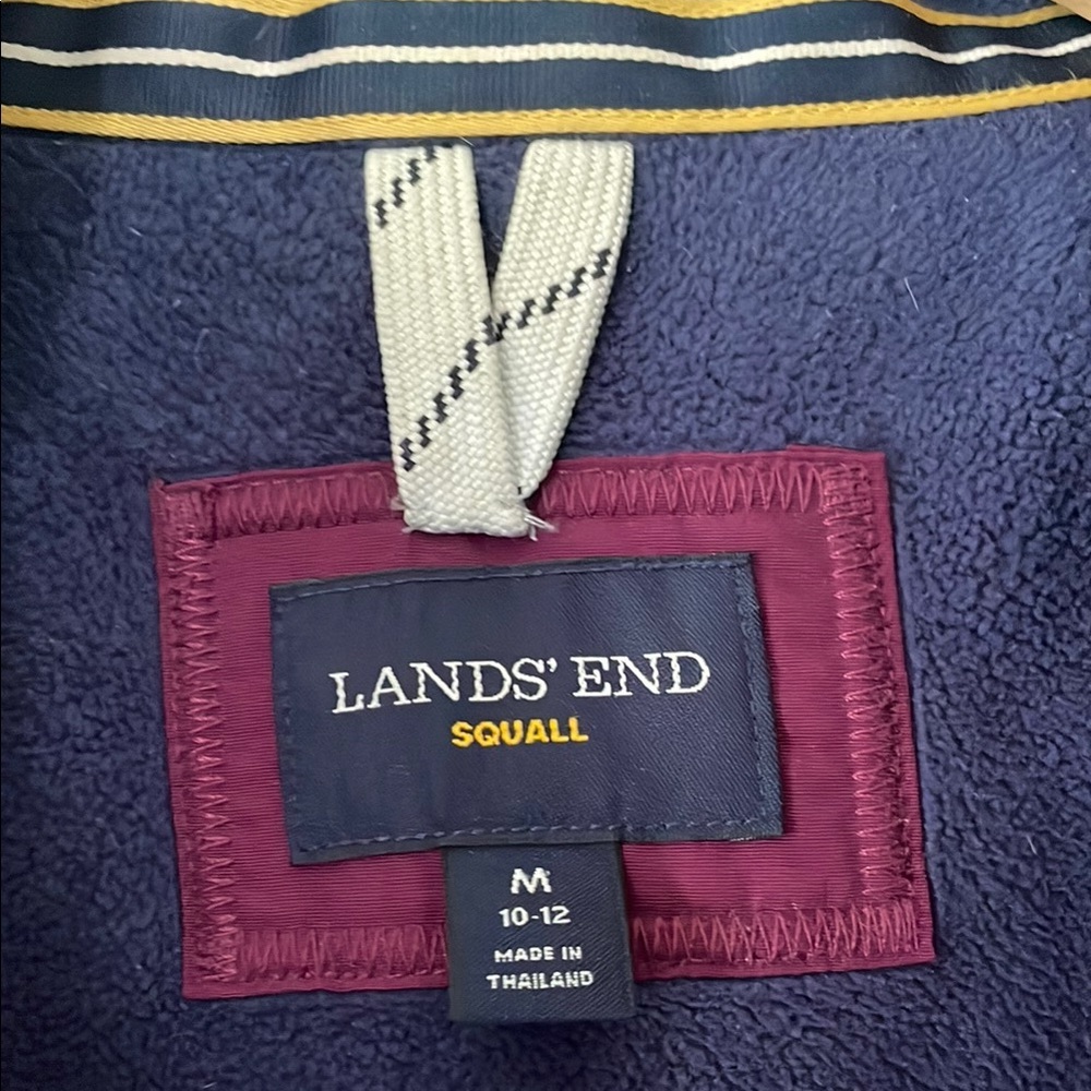 Lands' End Women's M Purple Squalll Jacket Hood Fleece Lined Fall/Winter - Picture 3 of 10
